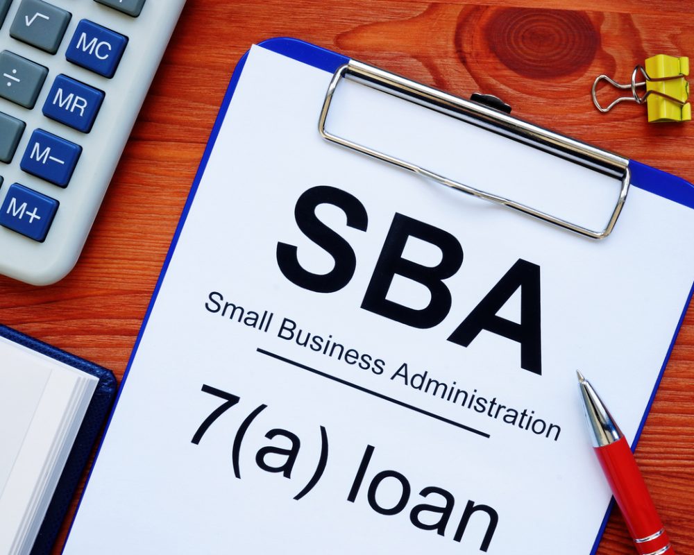 SBA 7a loan empty form for filling in.